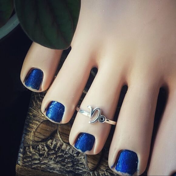 Capricorn Sterling Silver Toe Ring Midi Ring Zodiac - Picture 2 of 4